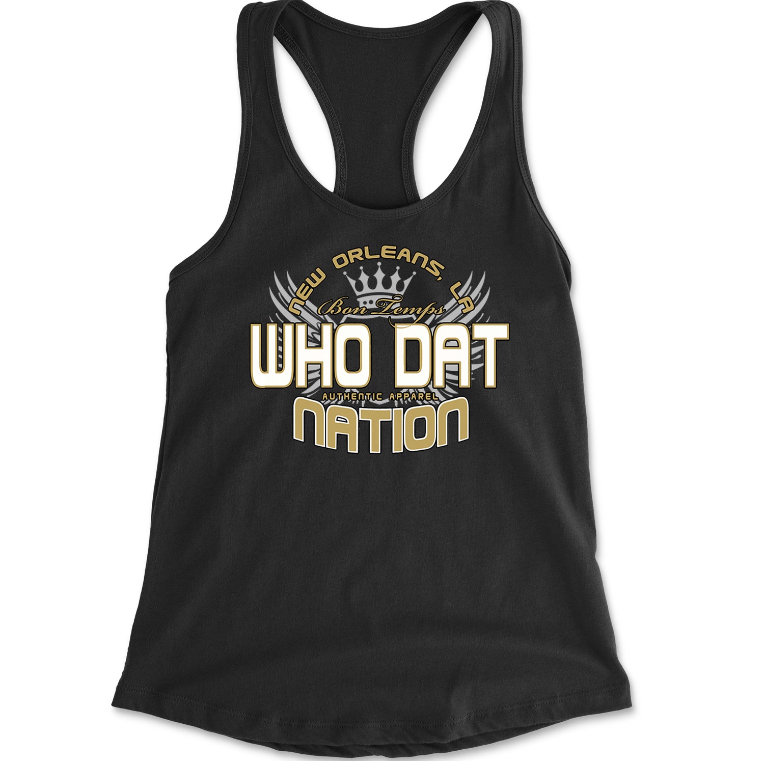 Who Dat Nation New Orleans (Color) Racerback Tank Top for Women Black