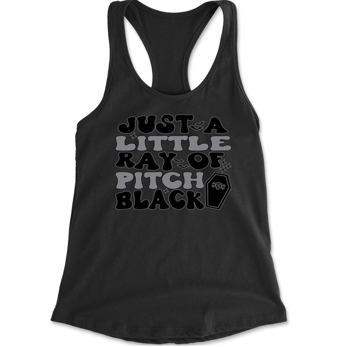 Just A Little Ray of Pitch Black Racerback Tank Top for Women