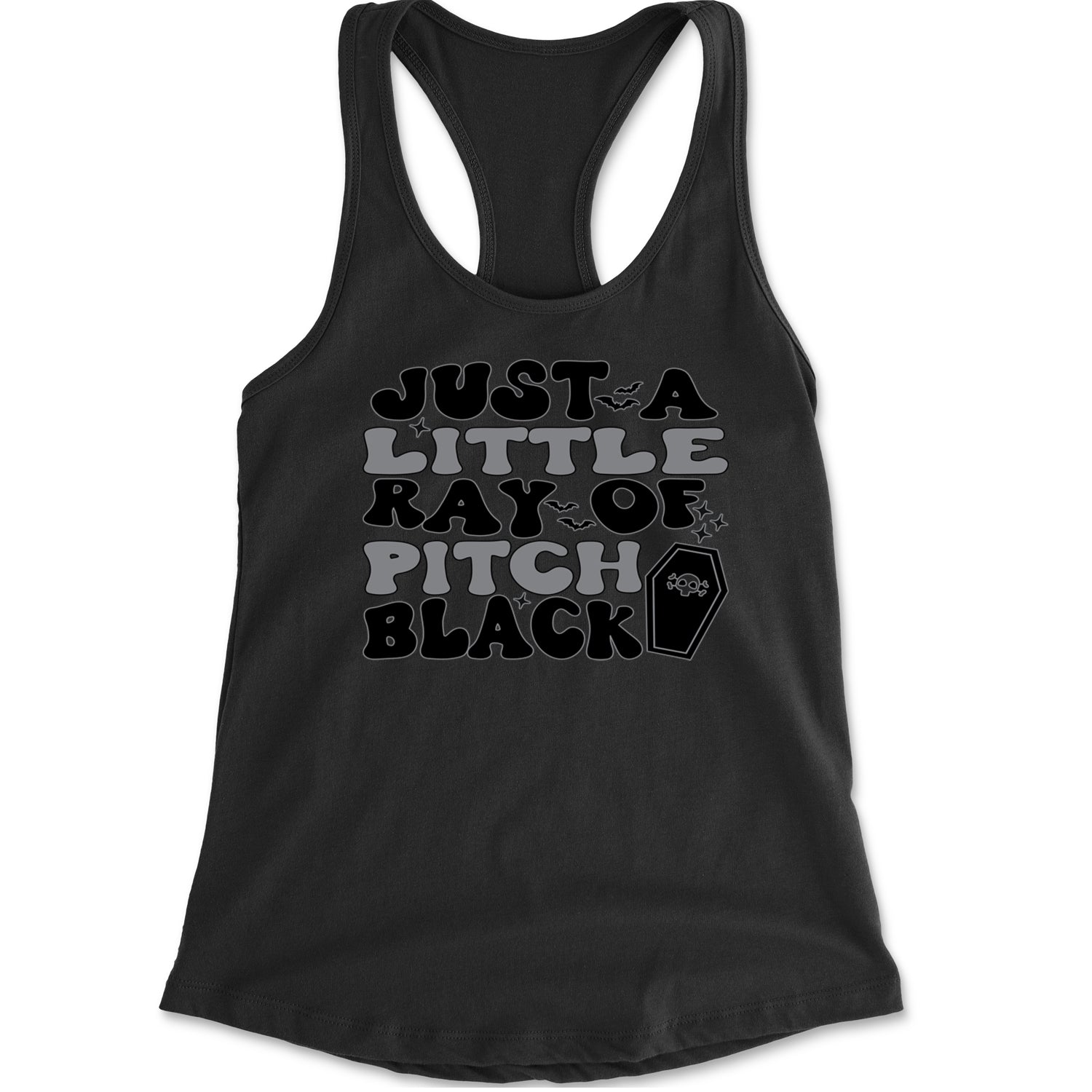 Just A Little Ray of Pitch Black Racerback Tank Top for Women Black