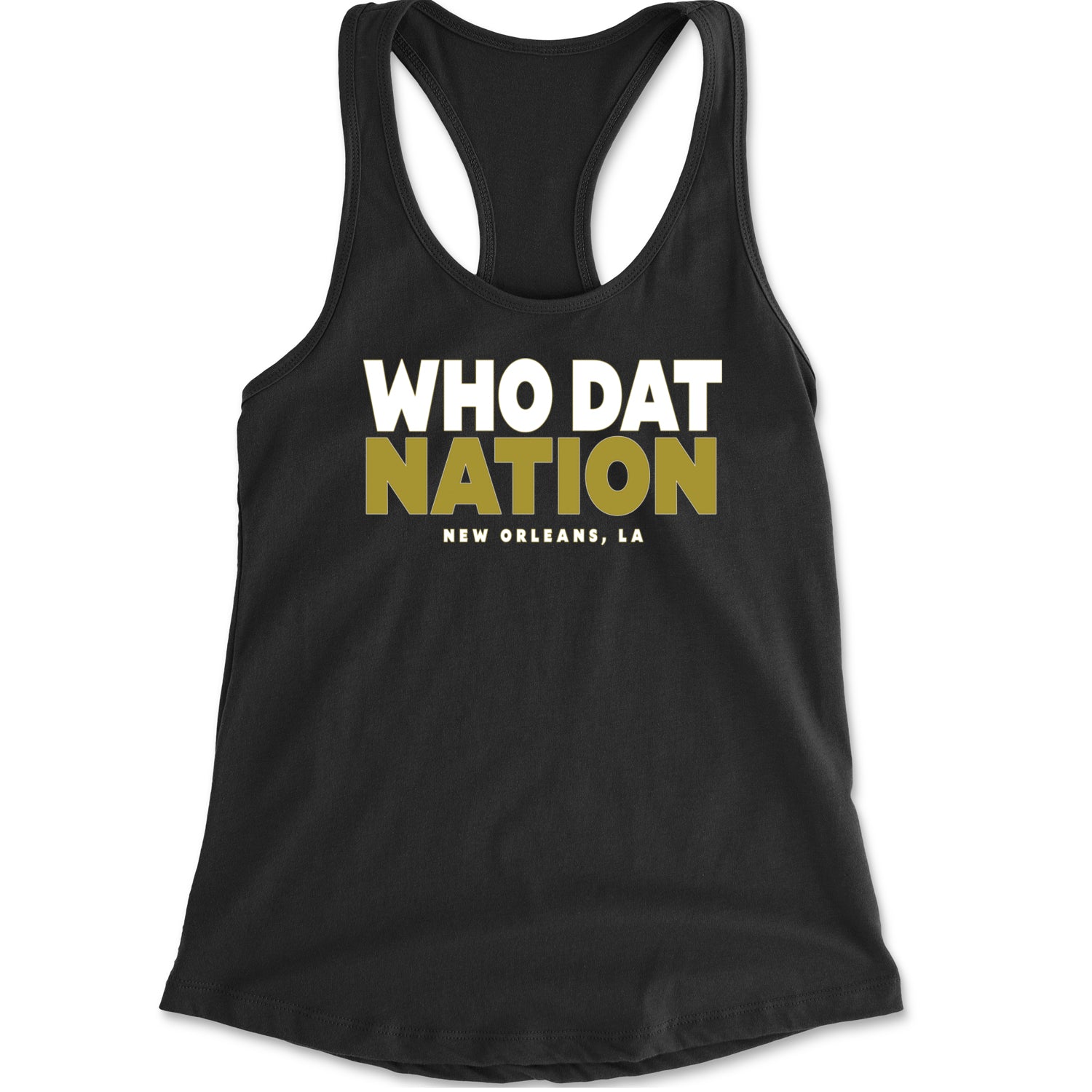 New Orleans Who Dat Nation Racerback Tank Top for Women Black