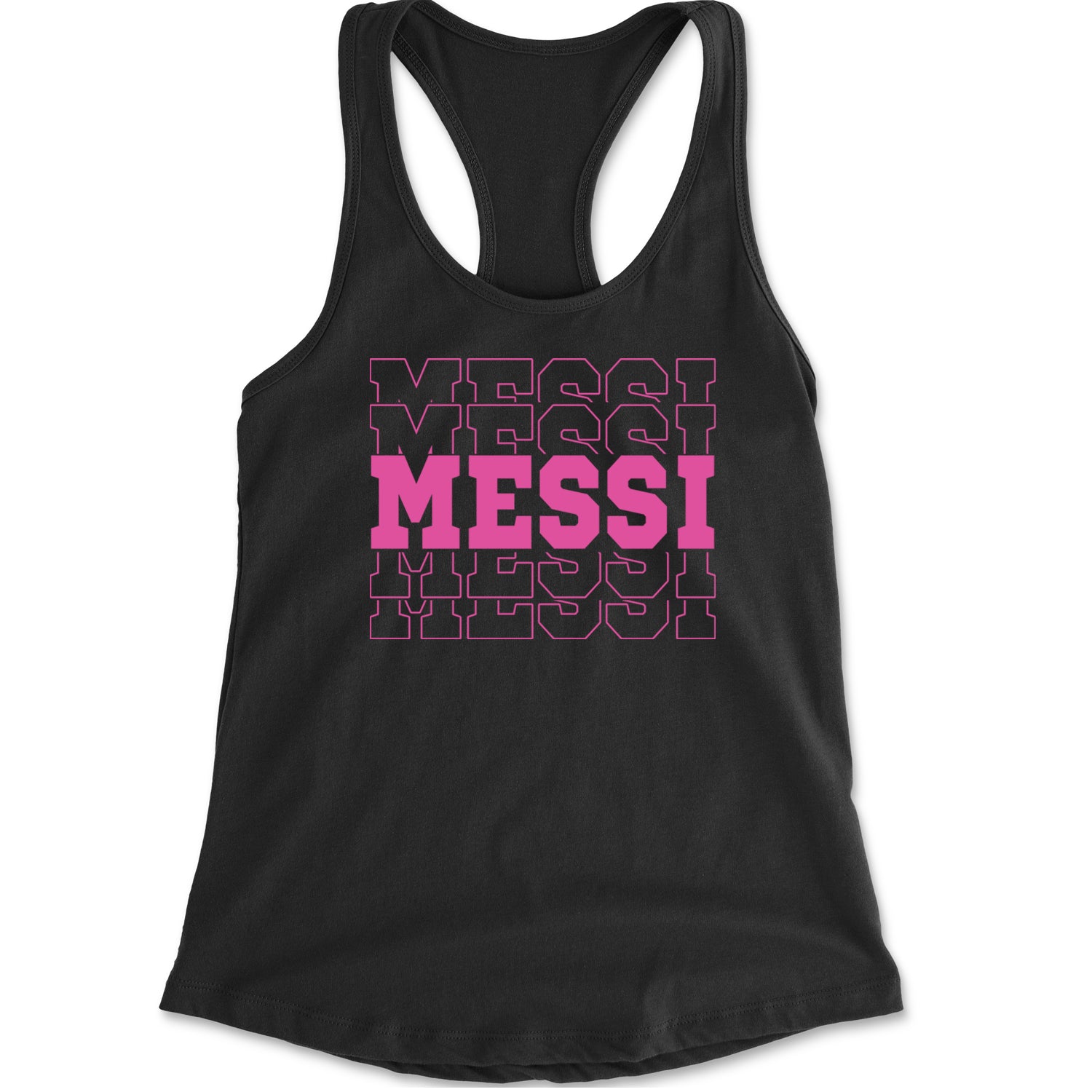 Messi Miami Futbol Racerback Tank Top for Women Black