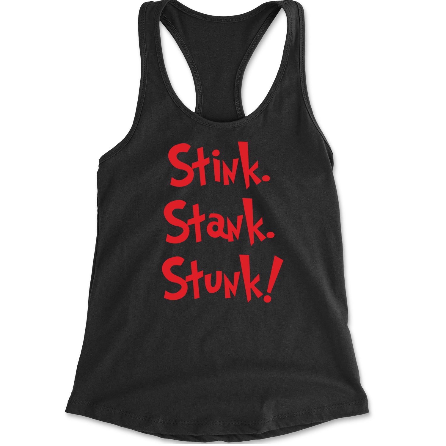 Stink Stank Stunk Gr-nch Racerback Tank Top for Women Heather Grey