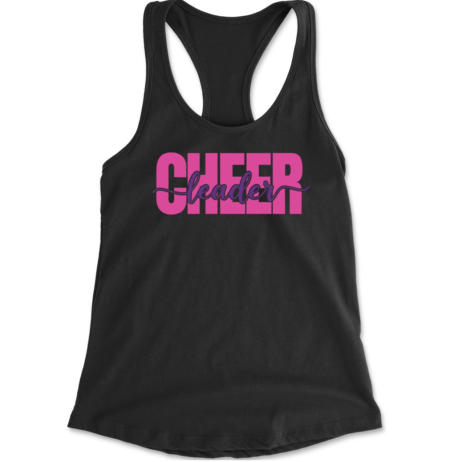 Cheerleader with Scripted Flair Racerback Tank Top for Women Black