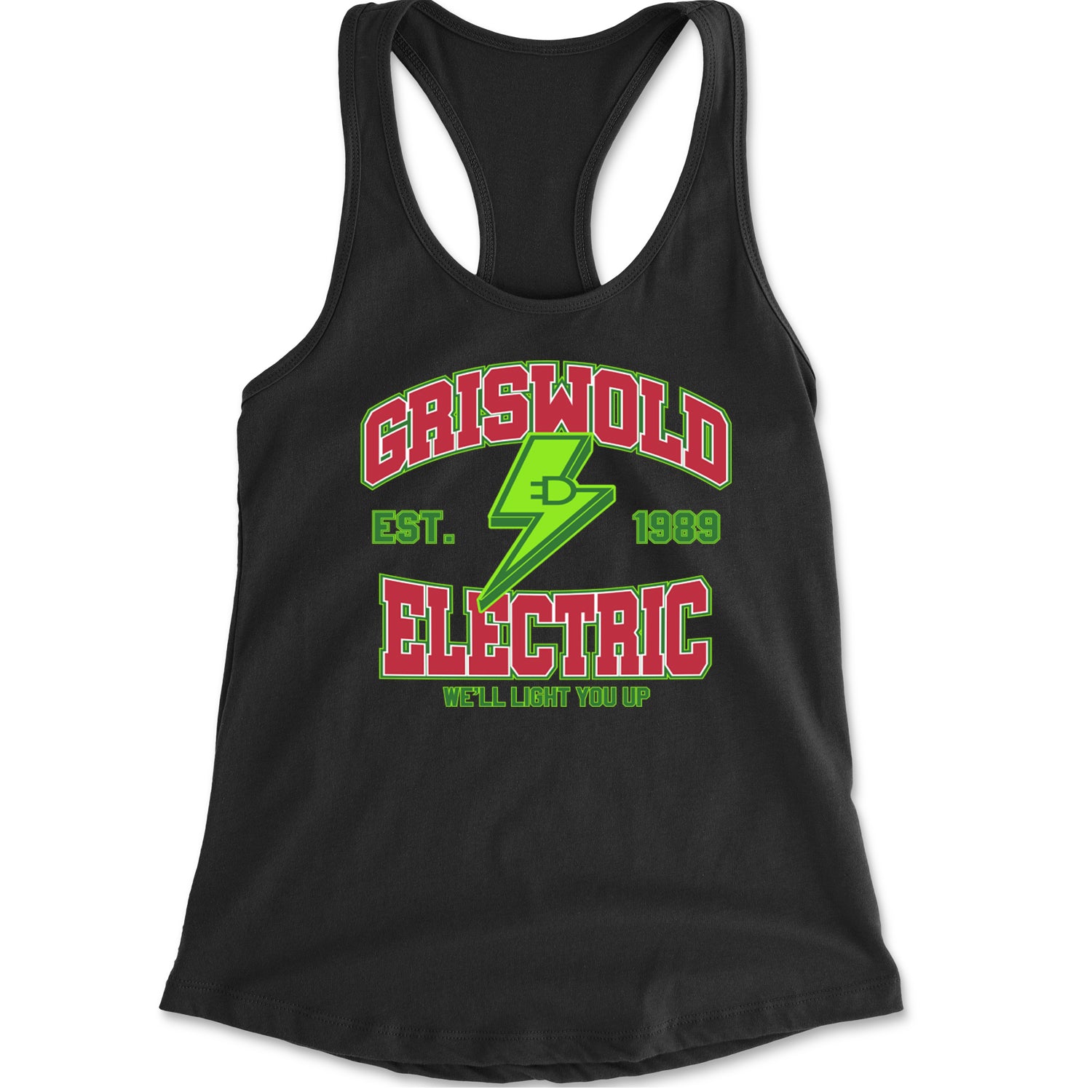 Griswold Electric We'll Light You Up Racerback Tank Top for Women Black