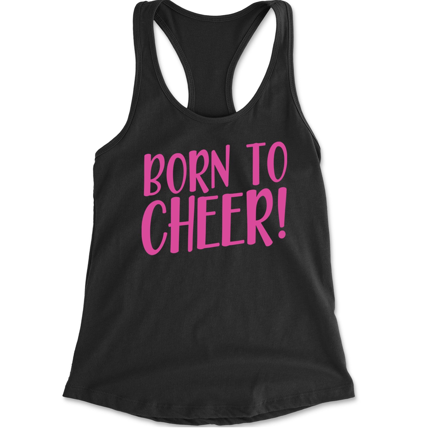 Born To Cheer Racerback Tank Top for Women Black