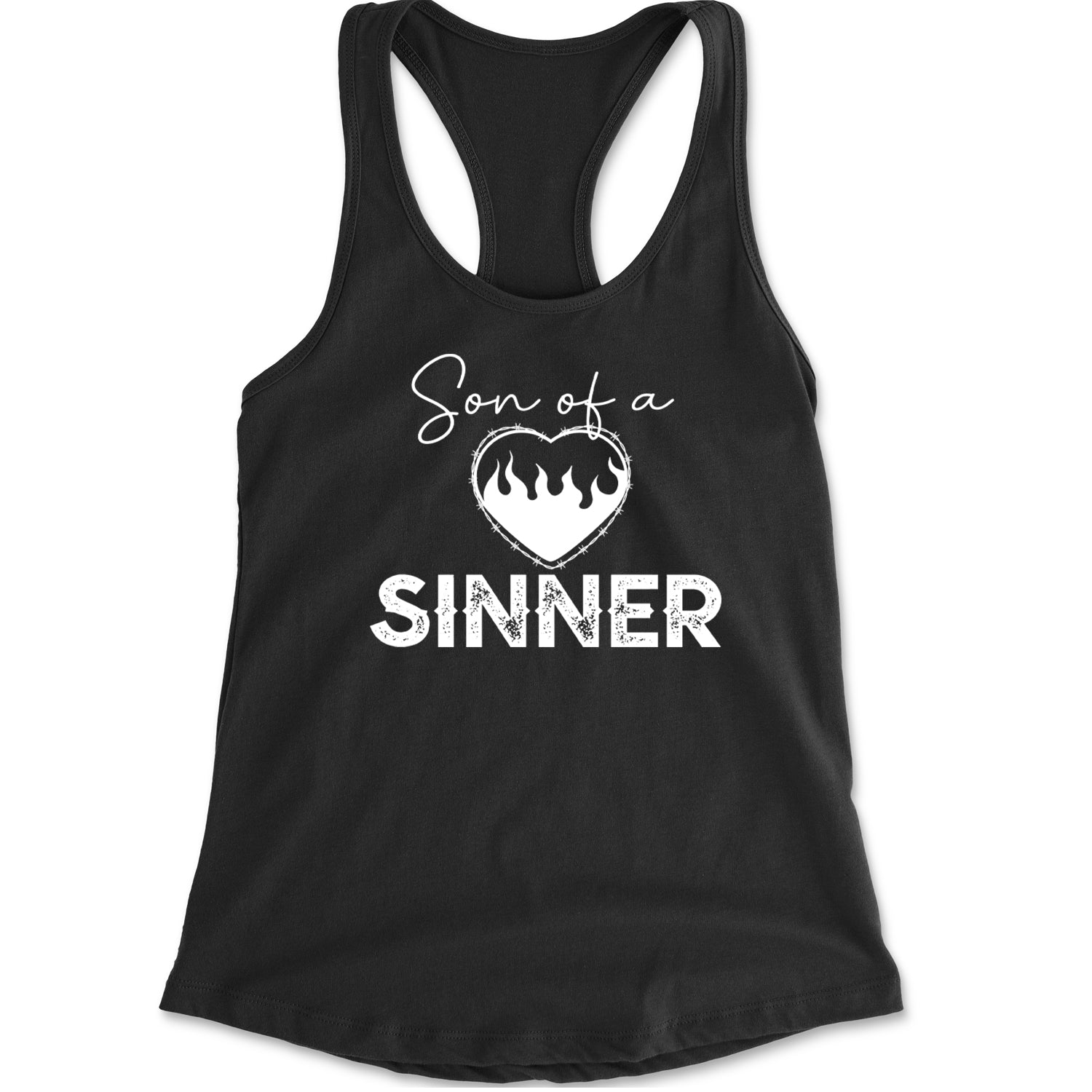 Son Of A Sinner Somebody Save Me From Myself  Racerback Tank Top for Women Black