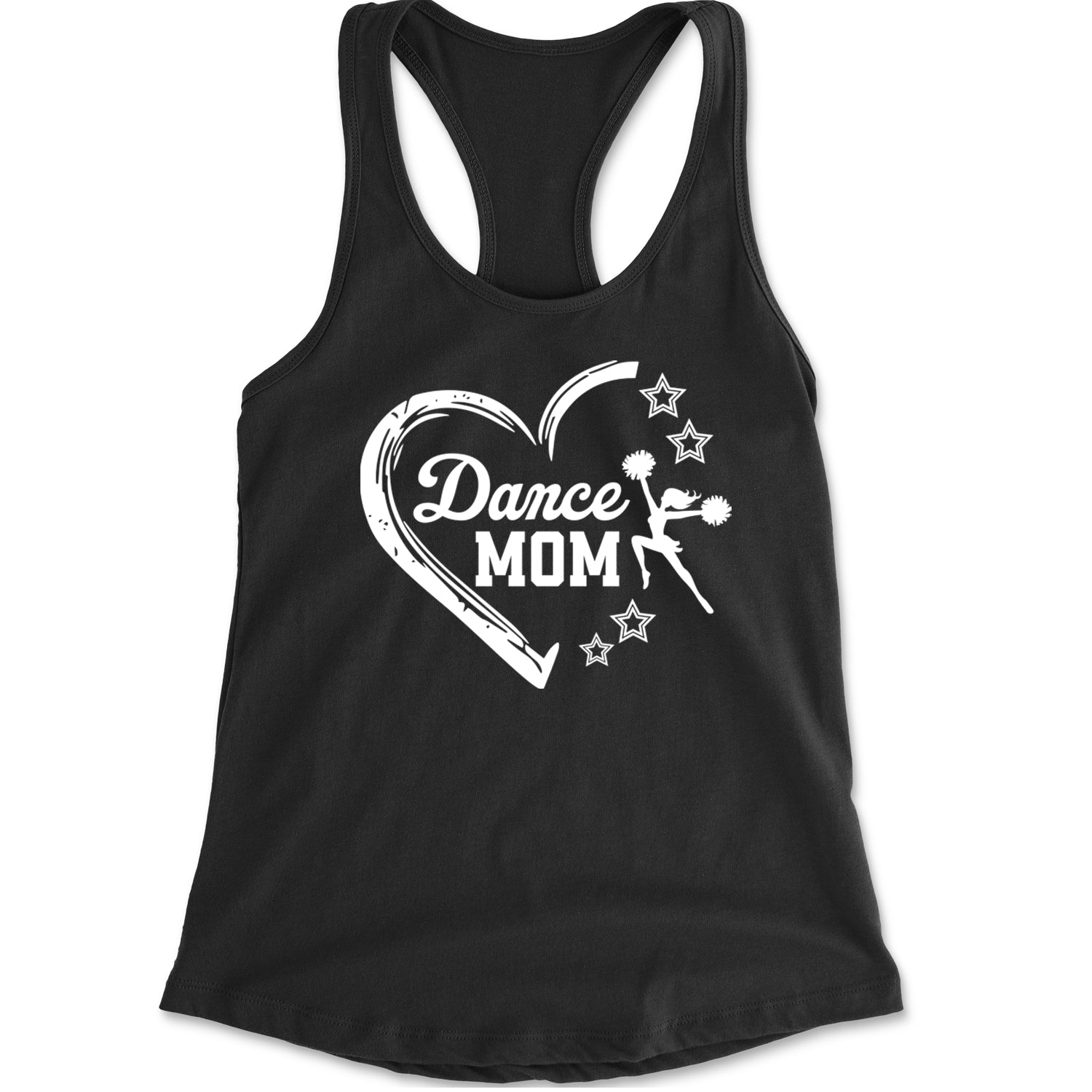 Heart Dance Mom Love Racerback Tank Top for Women Black