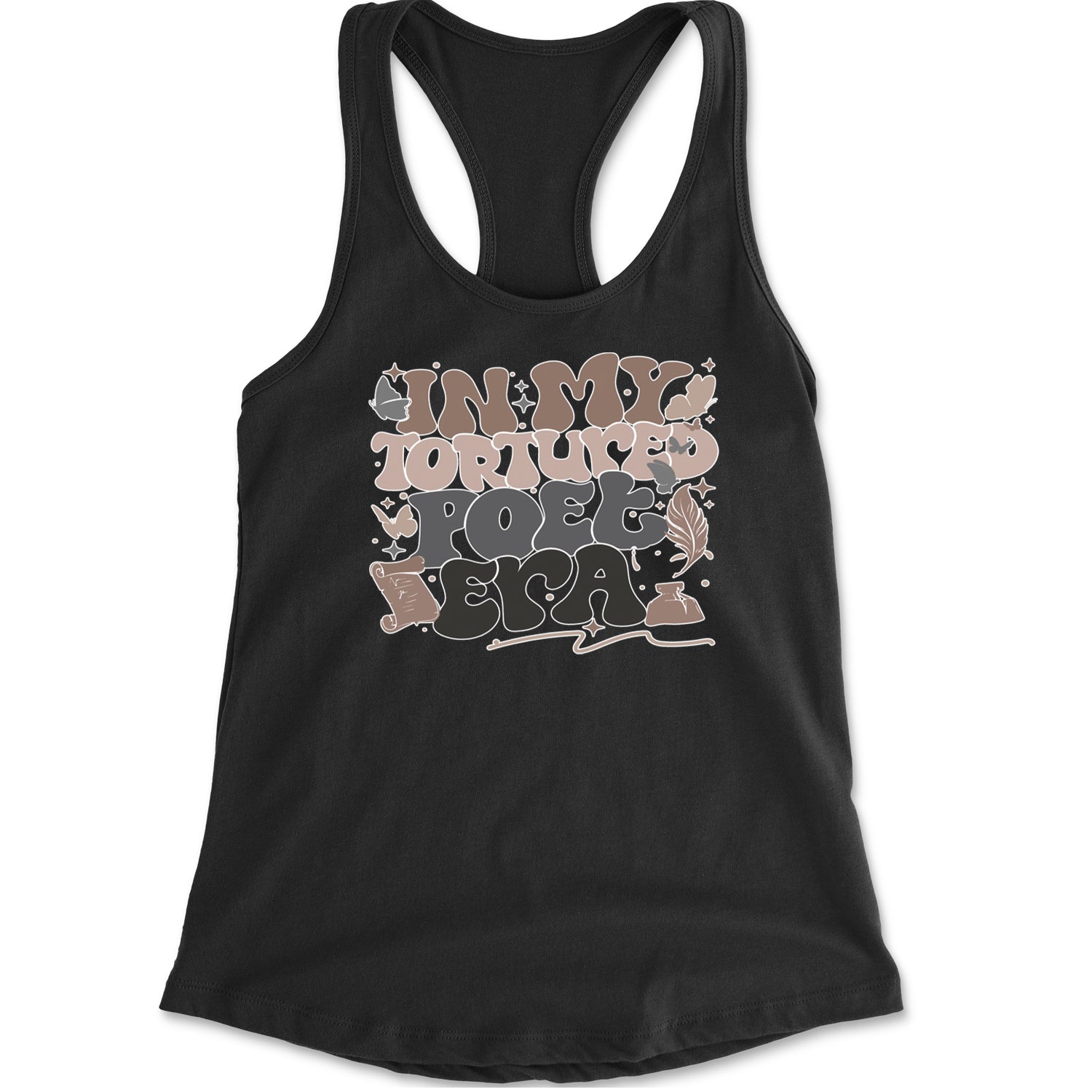 In My Tortured Poet Era TTPD Music Racerback Tank Top for Women Heather Grey