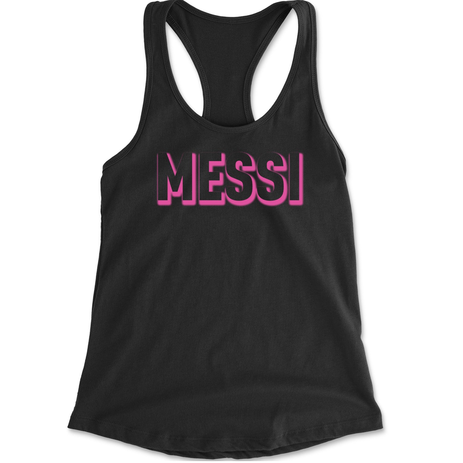 Messi OUTLINE Miami Futbol Racerback Tank Top for Women Black