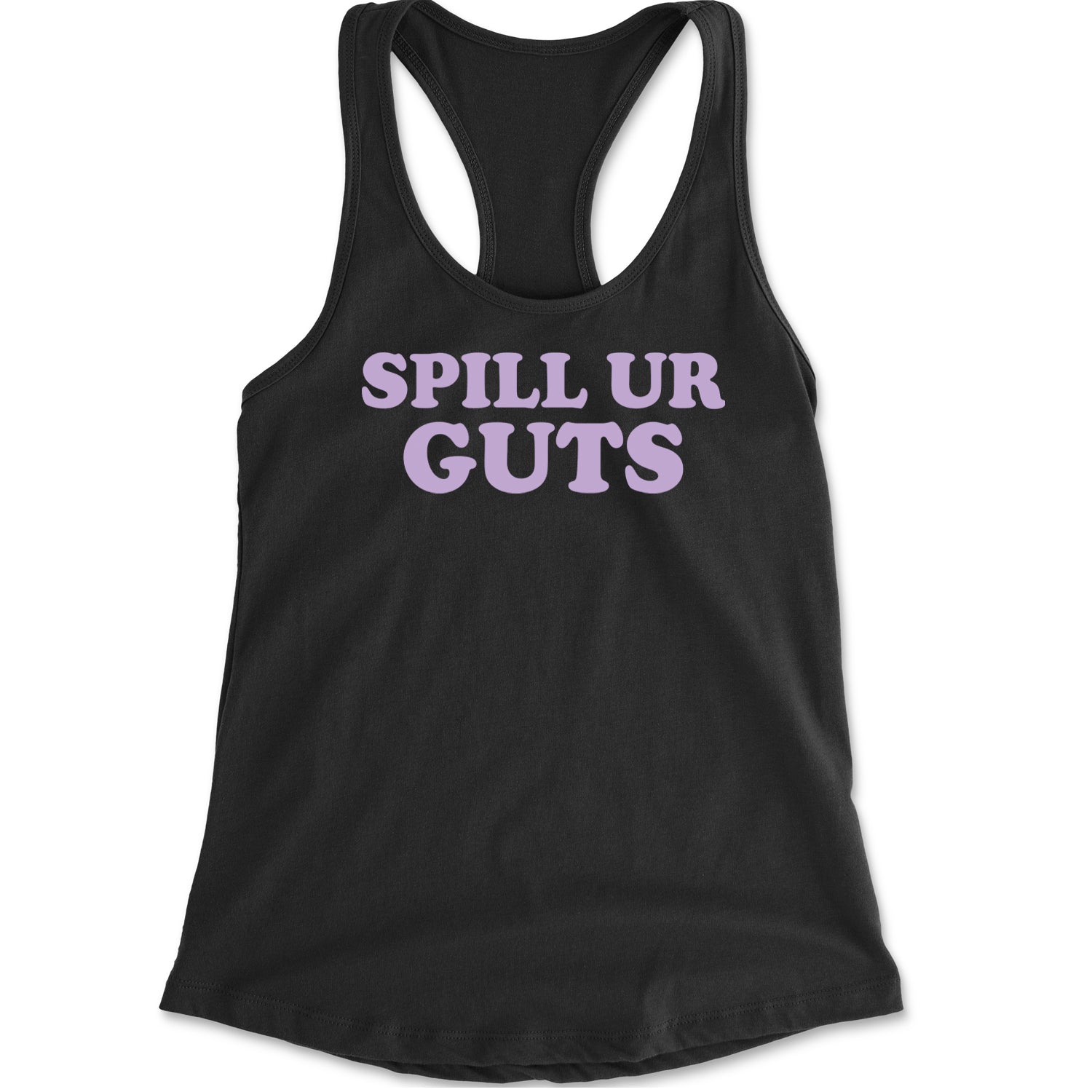 Spill Ur Guts Music Racerback Tank Top for Women Charcoal Grey