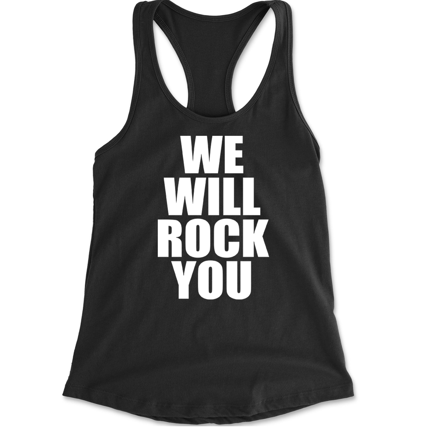 We Will Rock You Racerback Tank Top for Women Black