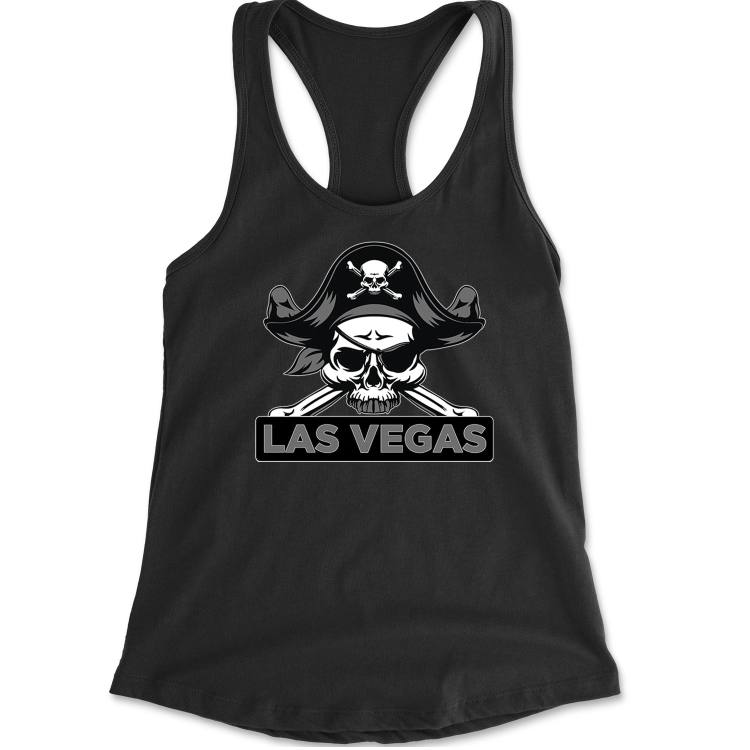 Raider Skull Straight Outta Las Vegas Racerback Tank Top for Women Black