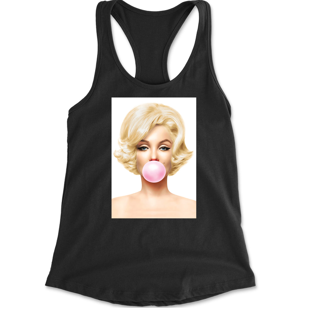 Ms. Monroe Pink Bubble Gum American Icon Racerback Tank Top for Women Black