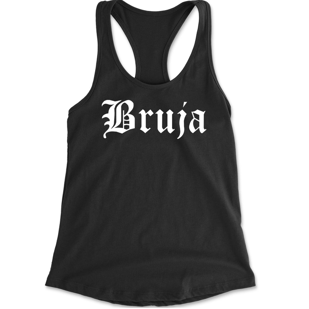 Gothic "Bruja" text on Women's Lightweight Racerback Tank with scoop neck racerback cut