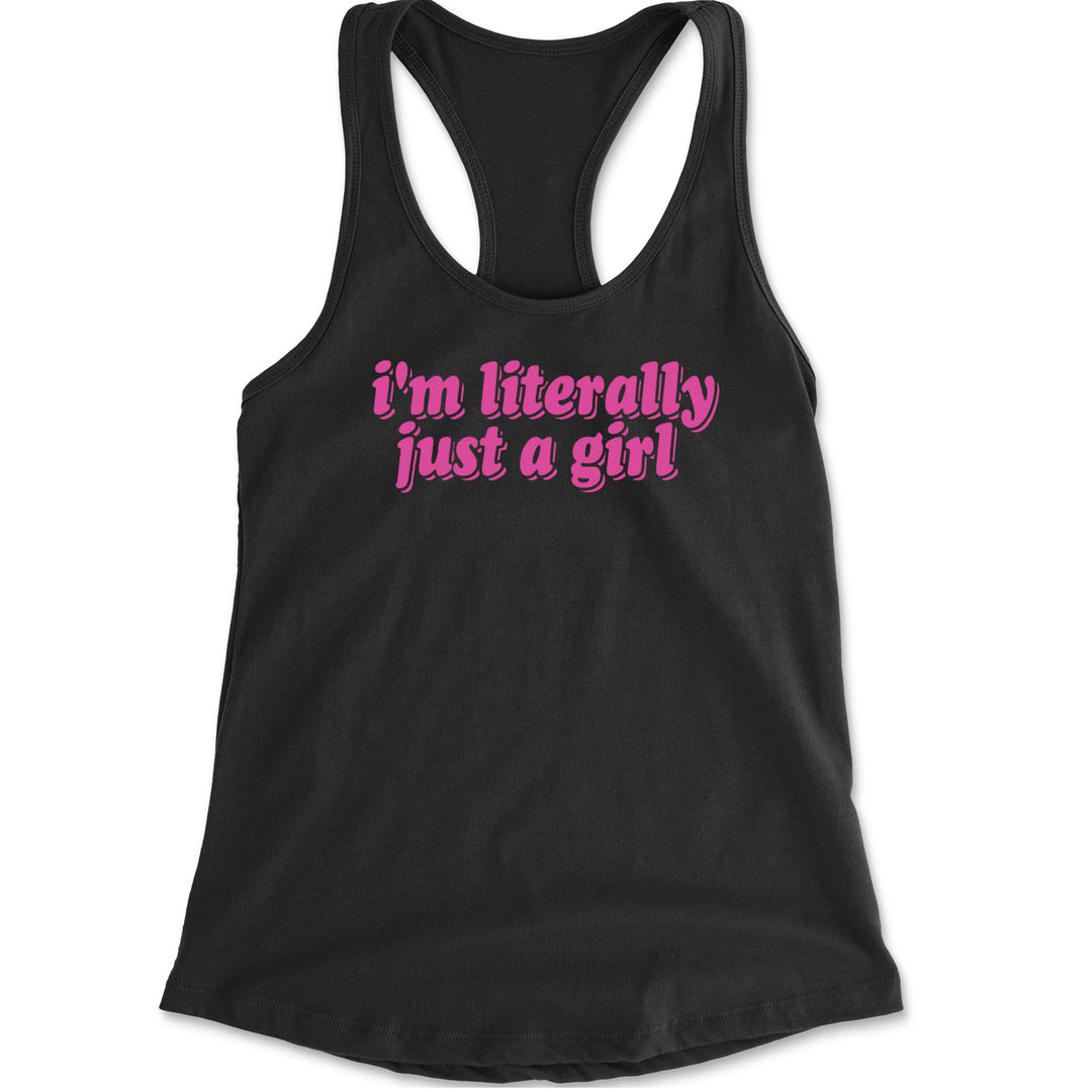 Women's Lightweight Racerback Tank with pink-on-pink retro bubble-letter phrase graphic