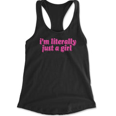 Women's Lightweight Racerback Tank with pink-on-pink retro bubble-letter phrase graphic