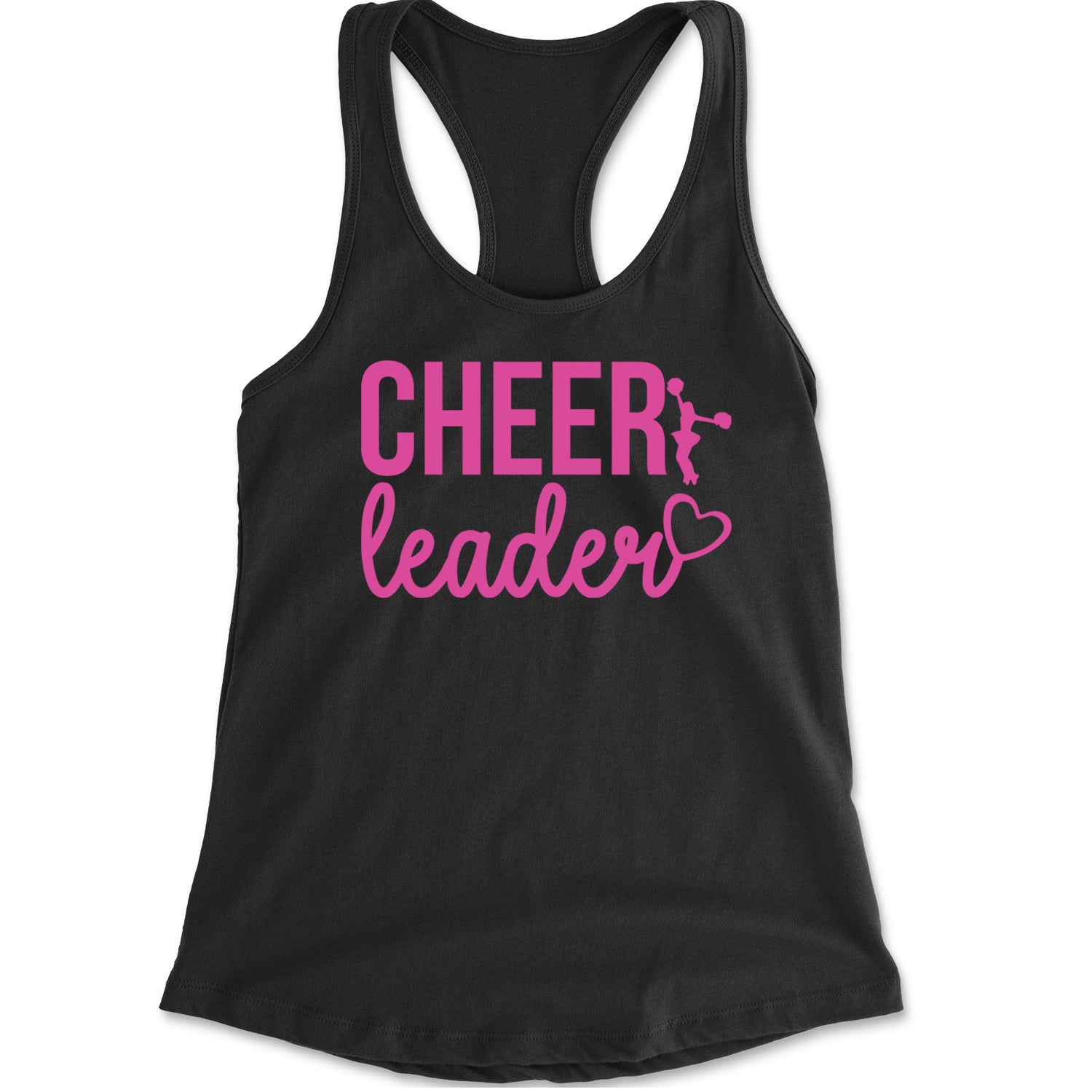 Cheerleader Heart Love Racerback Tank Top for Women Black