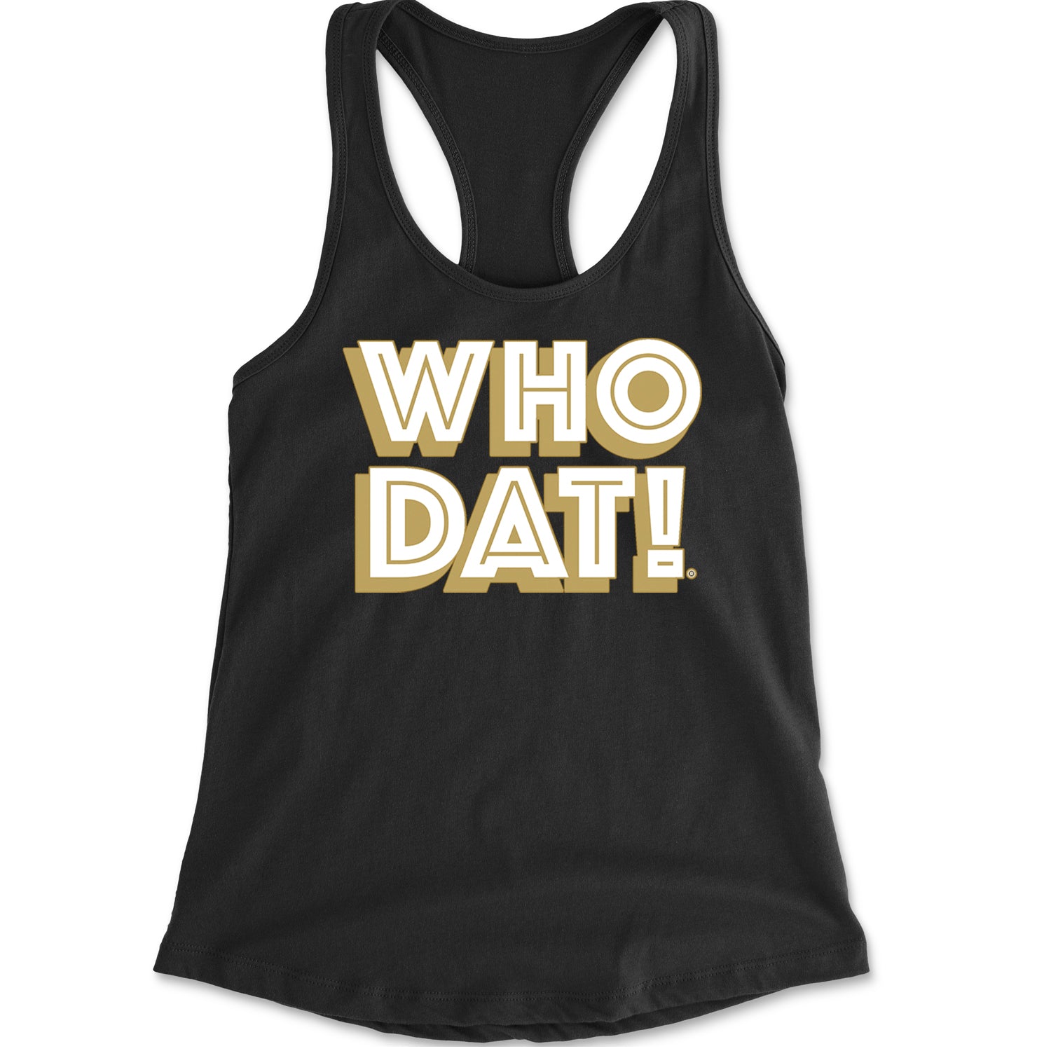 Who Dat Nation Big Bold New Orleans Racerback Tank Top for Women Black