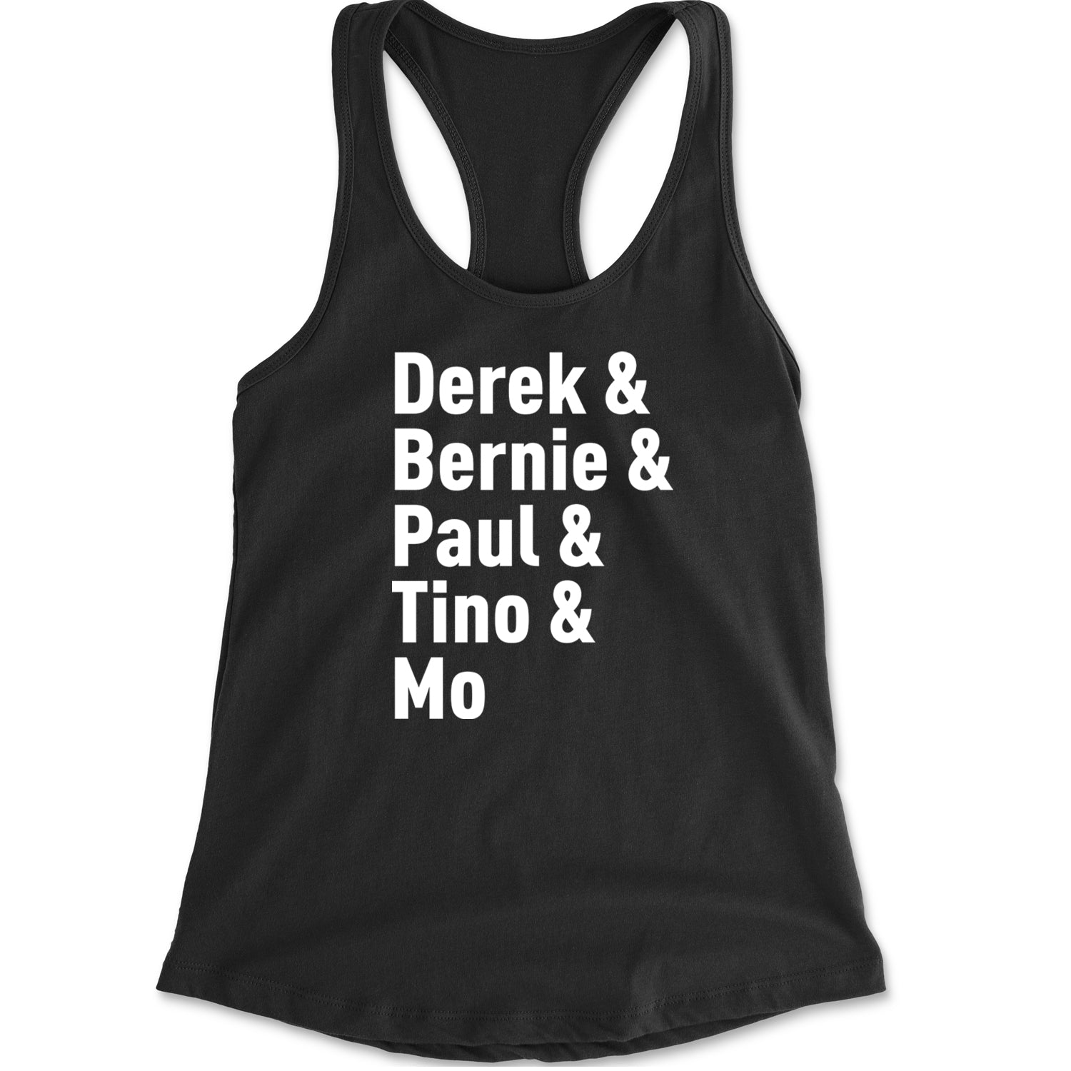 Derek & Bernie & Paul & Tino & Mo Racerback Tank Top for Women Navy Blue