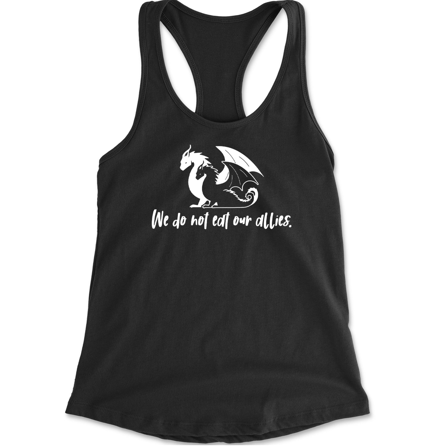 We Do Not Eat Our Allies Fourth Wing Basgiath Racerback Tank Top for Women Black