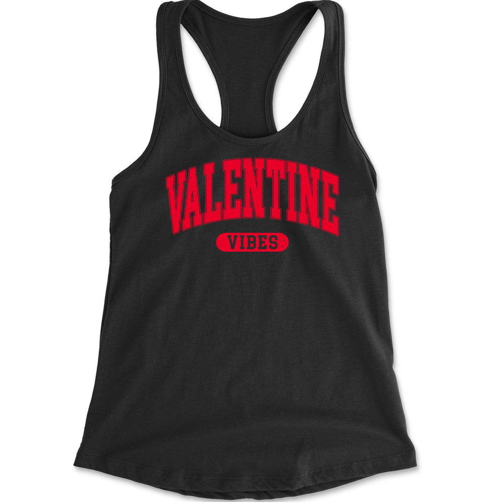 Valentines Vibes Racerback Tank Top for Women Black