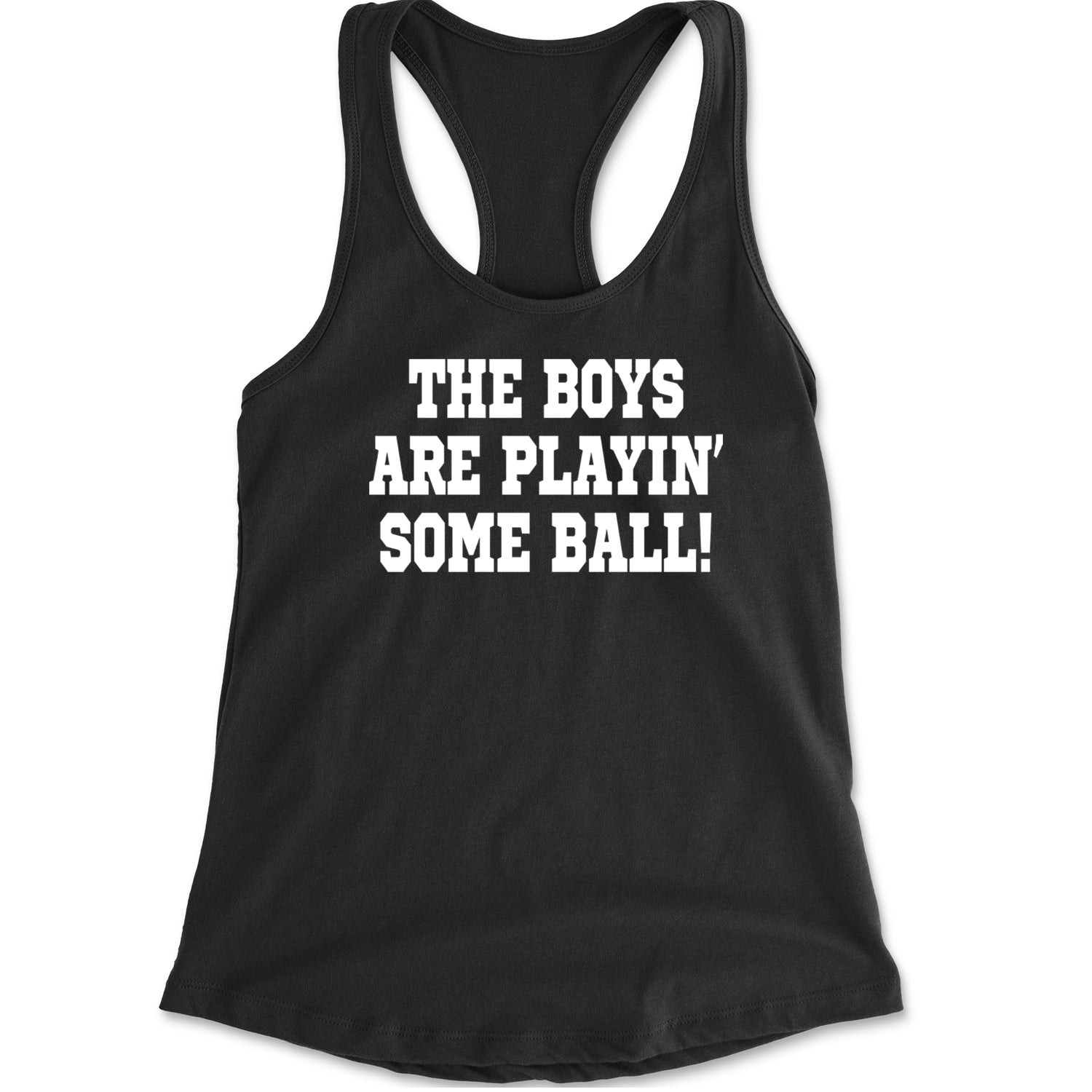 The Boys Are Playing Some Baseball Racerback Tank Top for Women Navy Blue