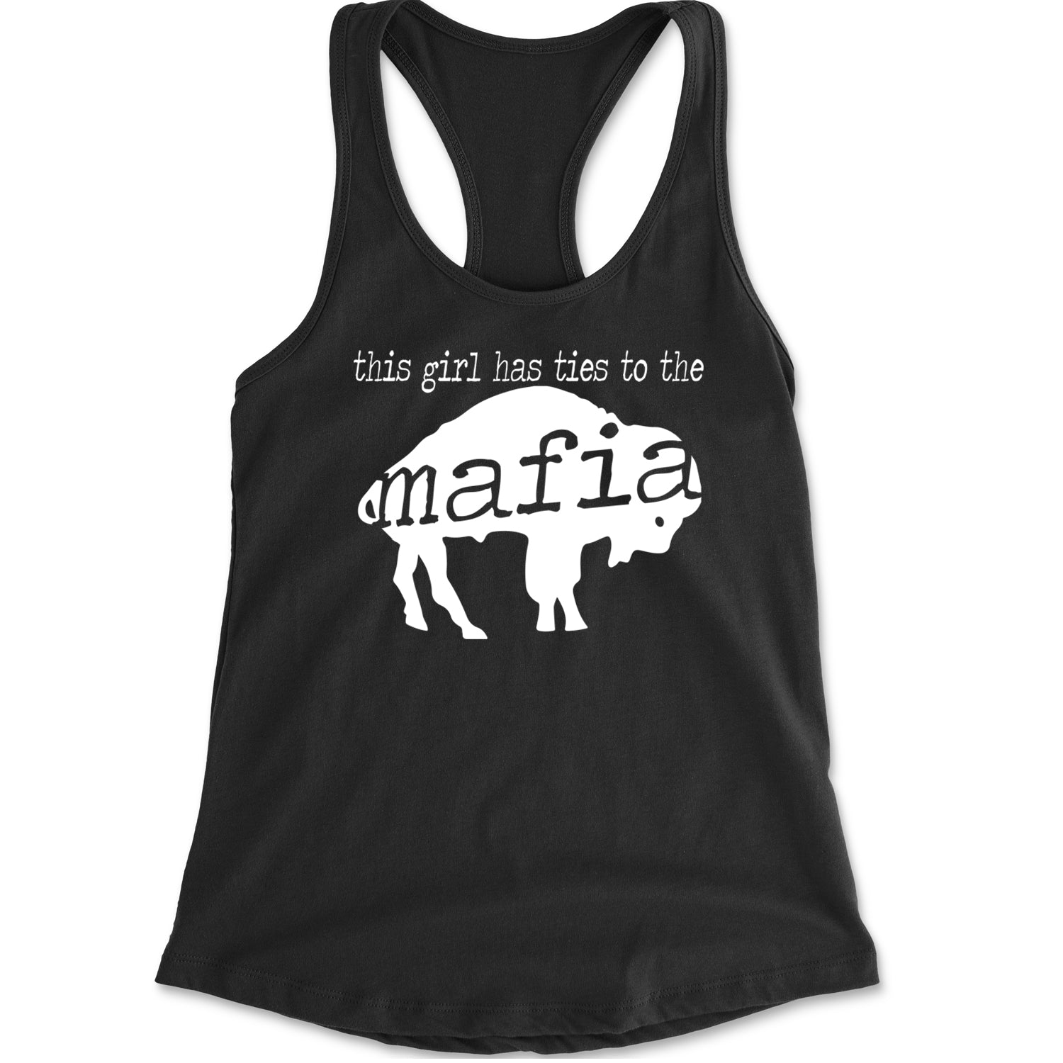This Girl Has Ties To The Bills Mafia Racerback Tank Top for Women Navy Blue