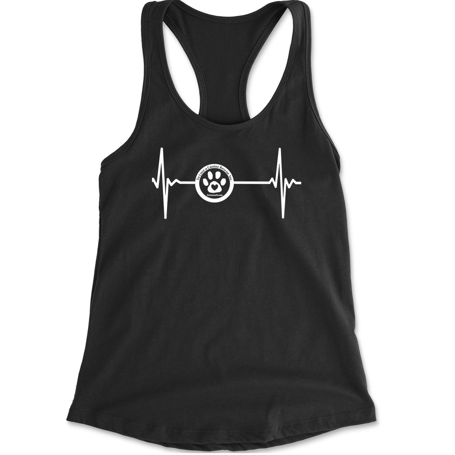 TLC Rescue Heartbeat Racerback Tank Top for Women Black