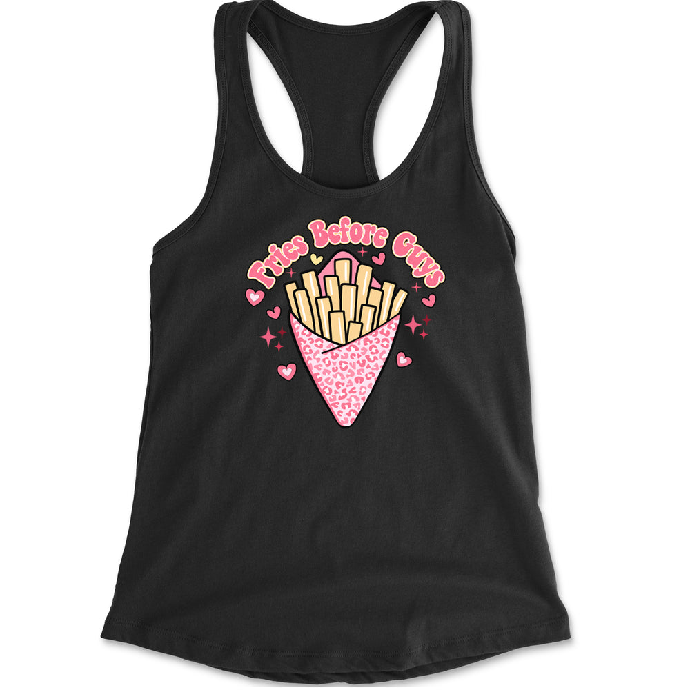 Fries Before Guys Racerback Tank Top for Women Black