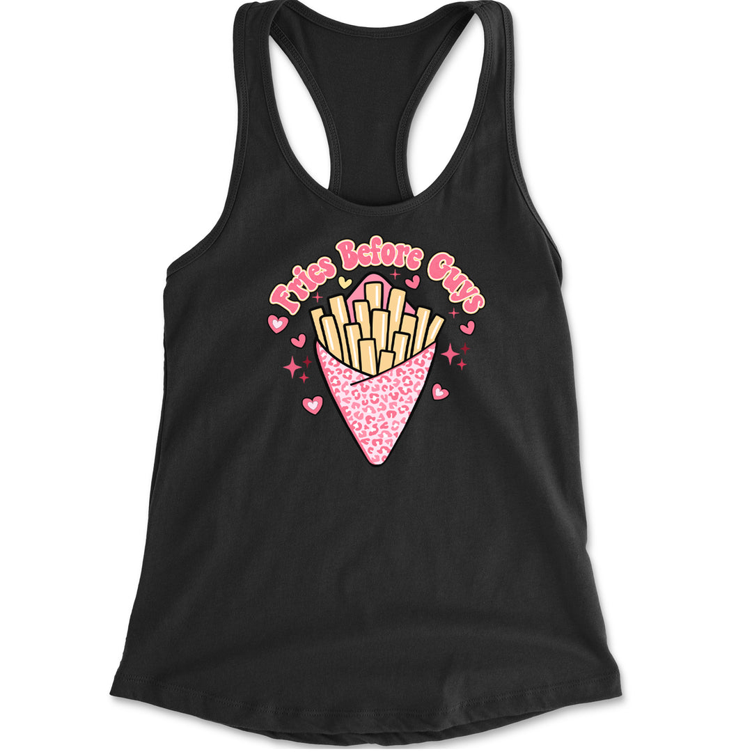 Fries Before Guys Racerback Tank Top for Women Black