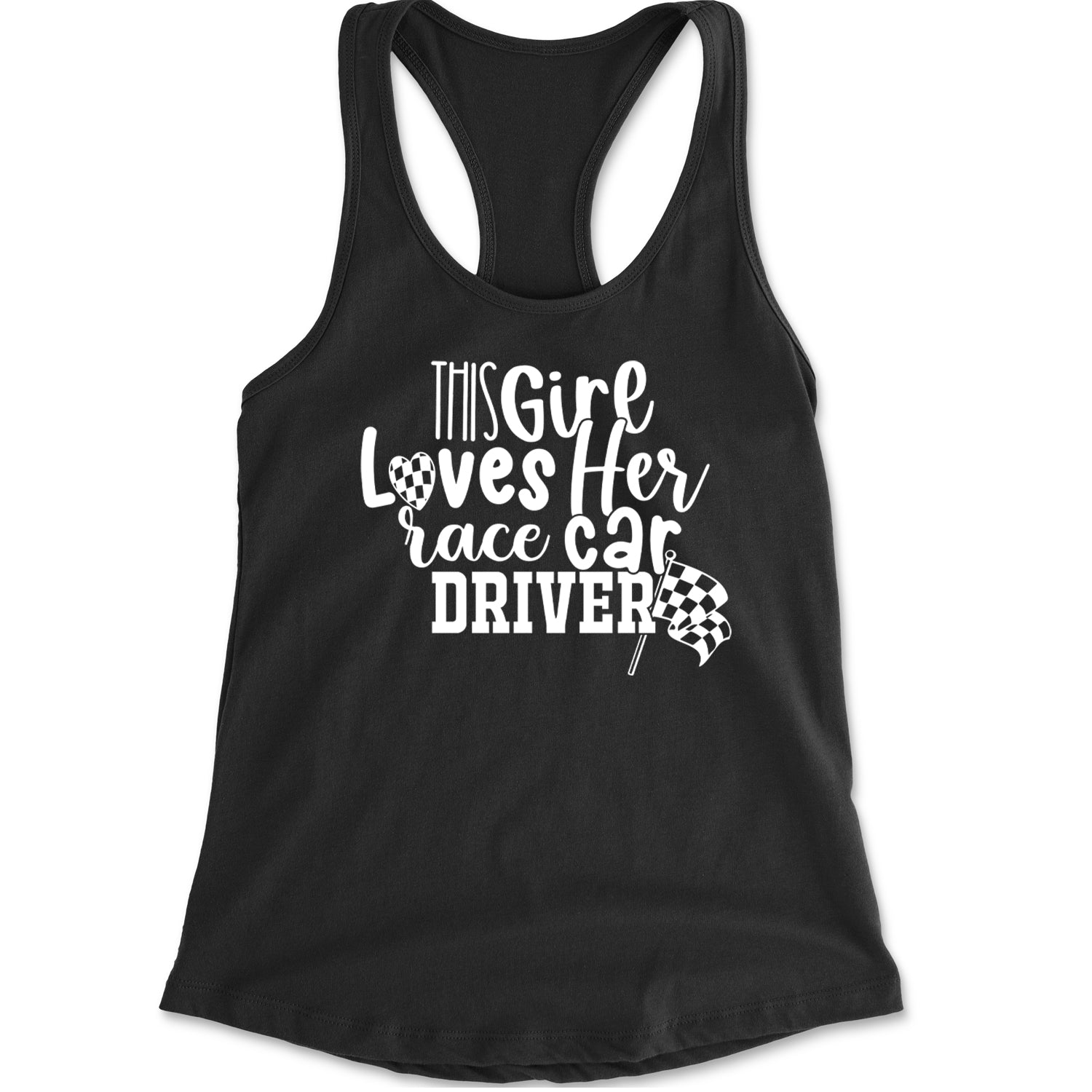 This Girl Loves Her Racecar Driver Racerback Tank Top for Women Black