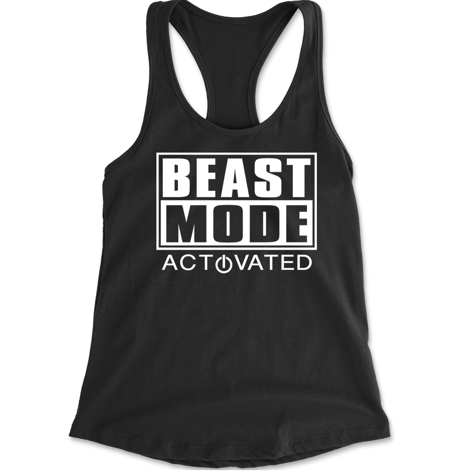 Activated Beast Mode Workout Gym Clothing Racerback Tank Top for Women Black