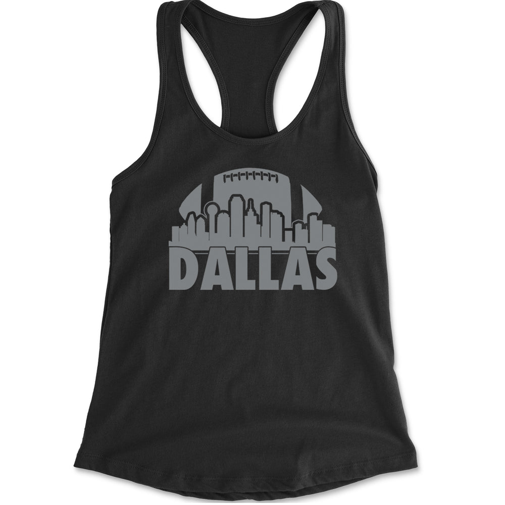 Dallas Texas Skyline Racerback Tank Top for Women Black