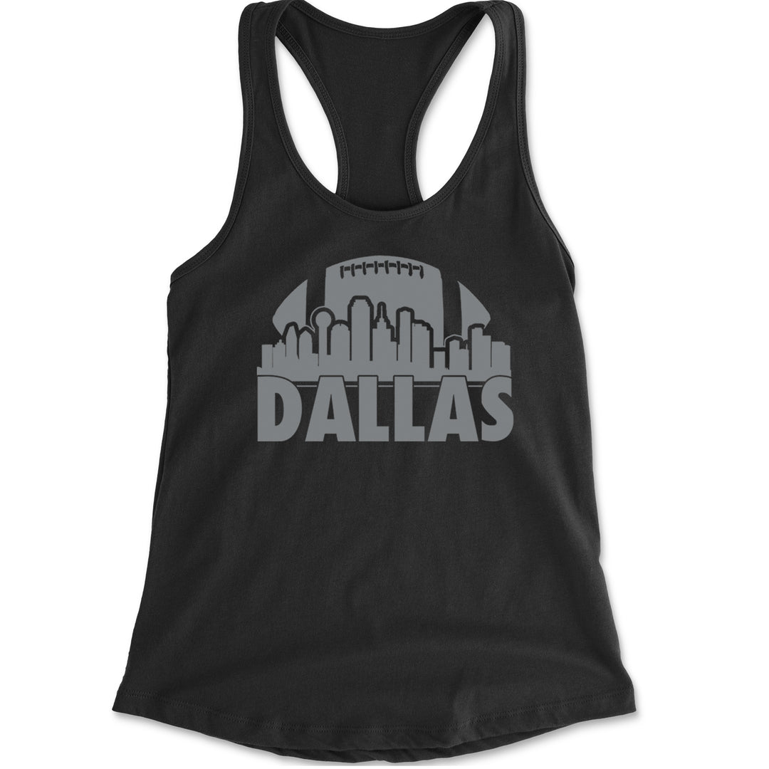 Dallas Texas Skyline Racerback Tank Top for Women Black