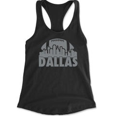 Dallas Texas Skyline Racerback Tank Top for Women Black
