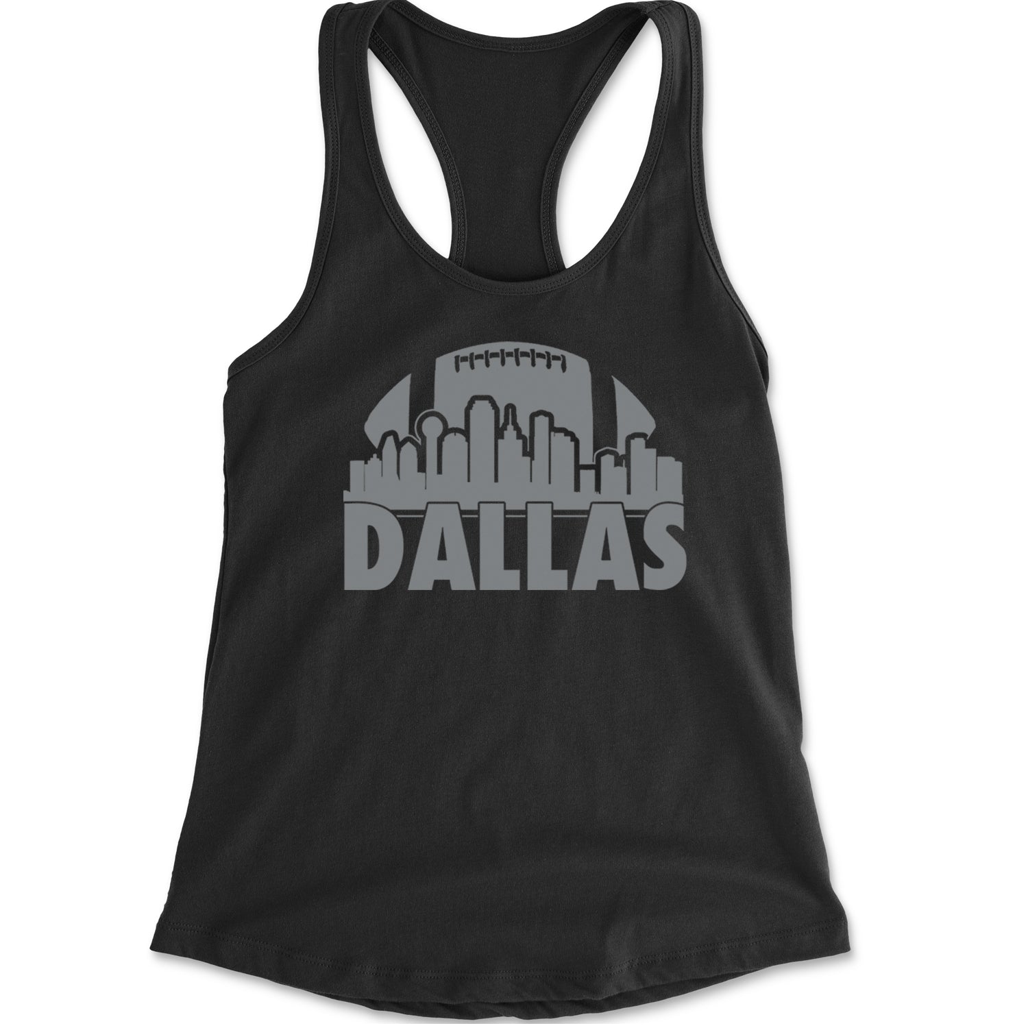 Dallas Texas Skyline Racerback Tank Top for Women Navy Blue