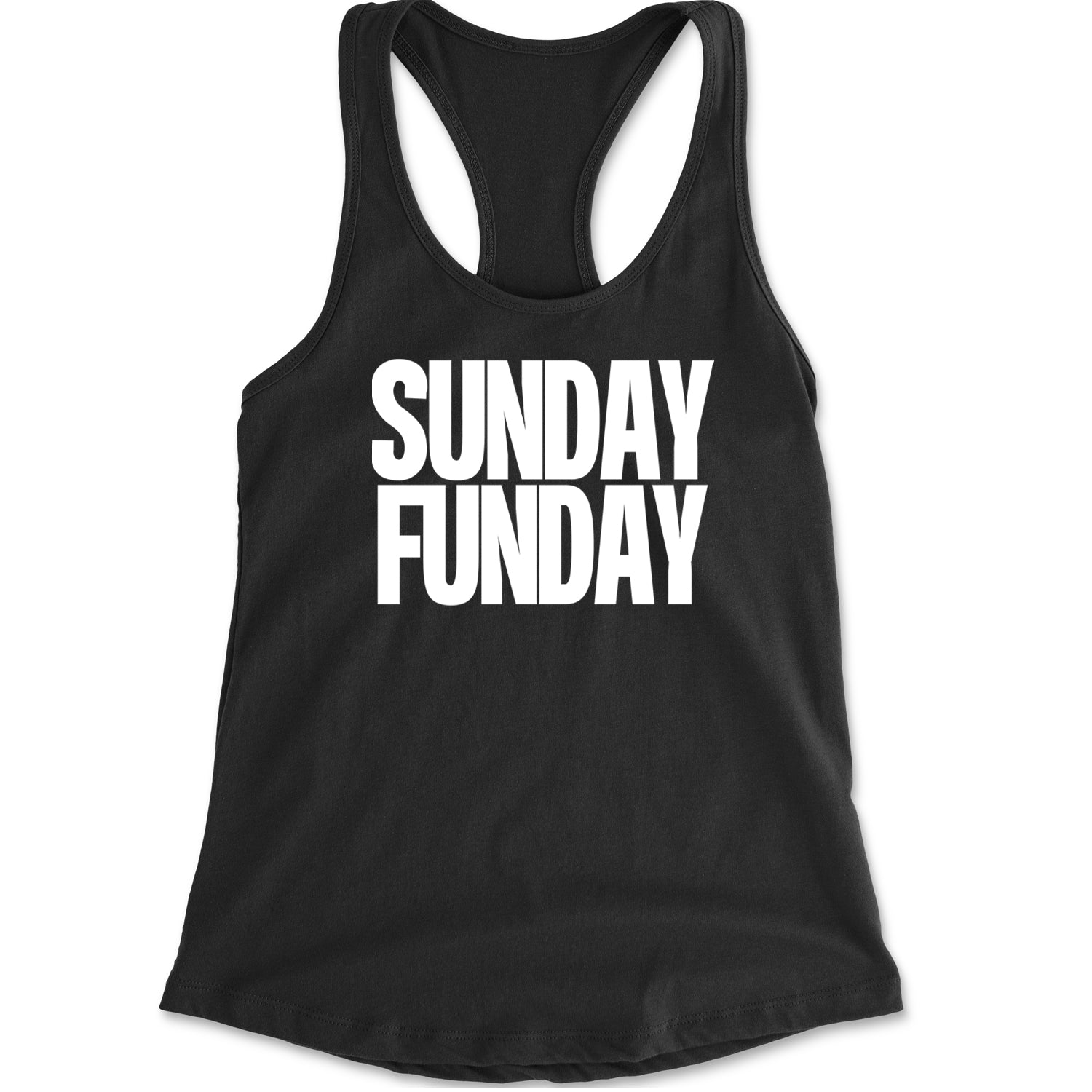 Sunday Funday  Racerback Tank Top for Women Black