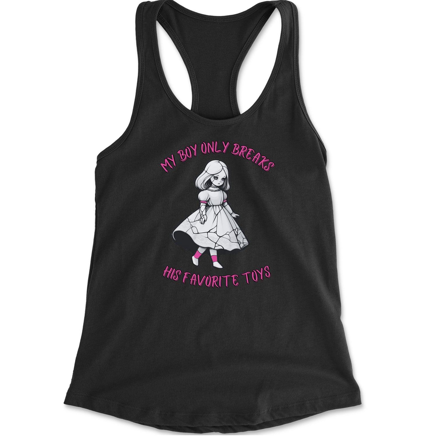 My Boy Only Breaks His Favorite Toys TTPD Music Racerback Tank Top for Women Charcoal Grey