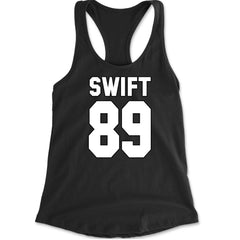 Swift 89 Birth Year Music Fan Era Poets Department Lover Racerback Tank Top for Women Black