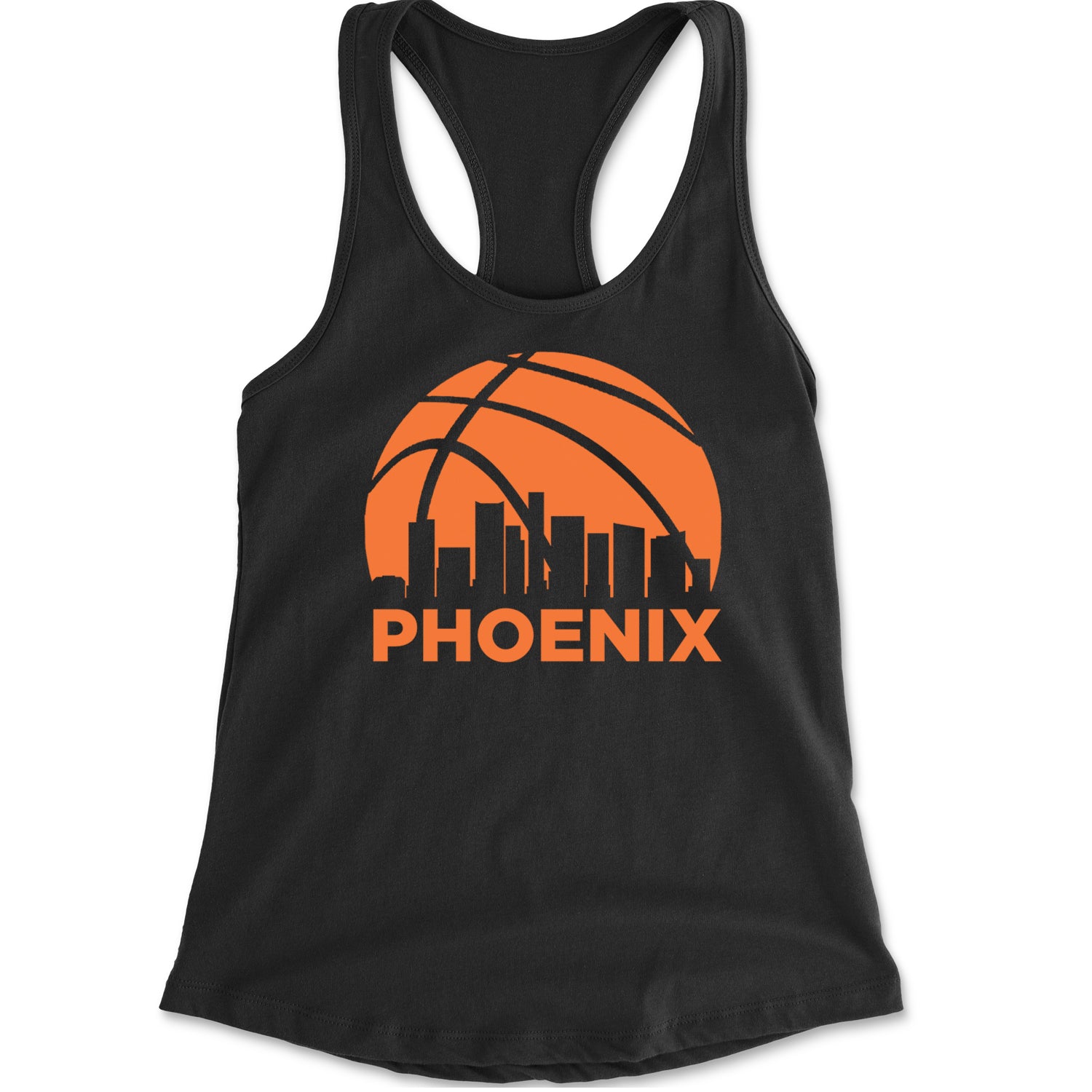 Phoenix Basketball Sunset City Skyline Racerback Tank Top for Women Black