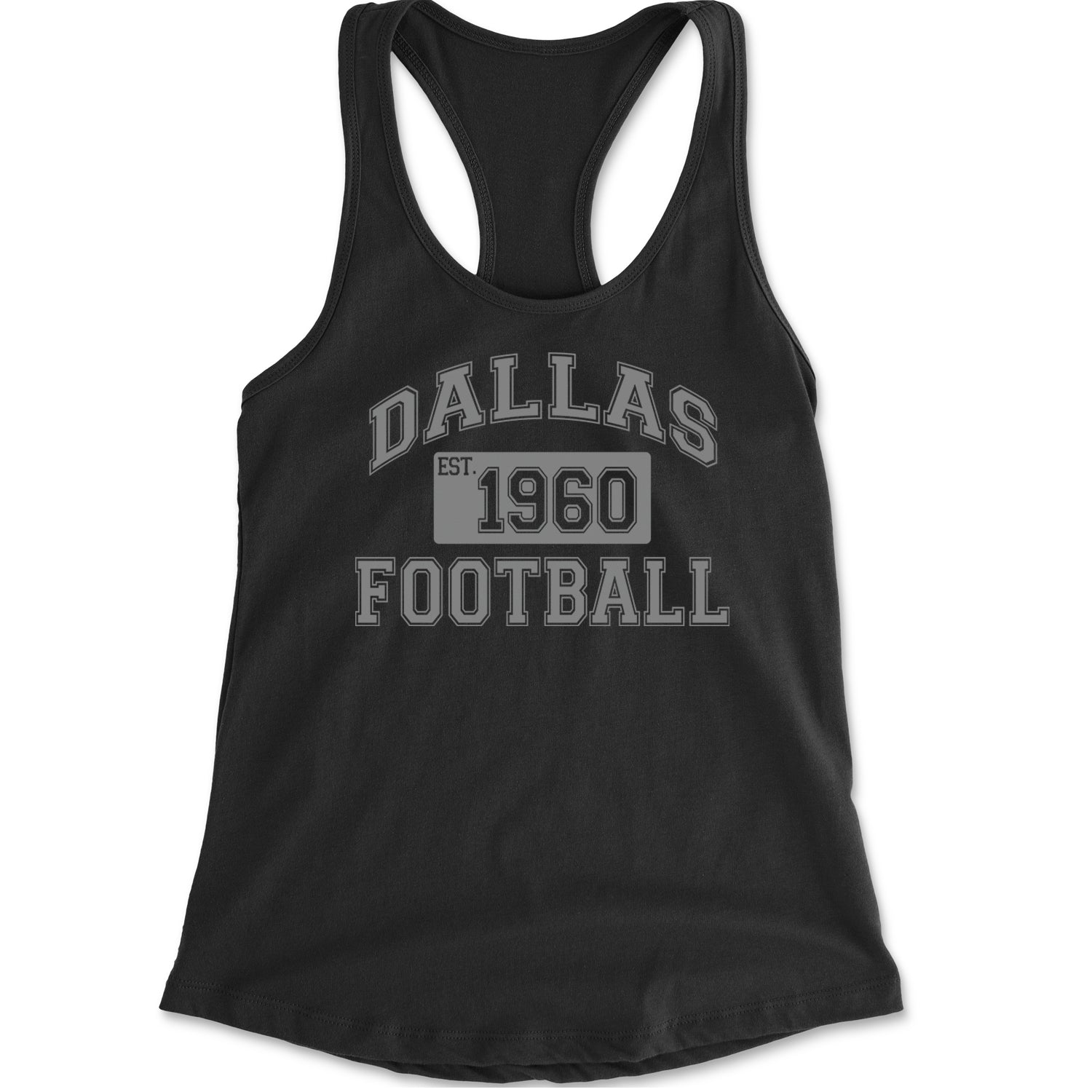 Dallas Football Established 1960 Racerback Tank Top for Women Navy Blue
