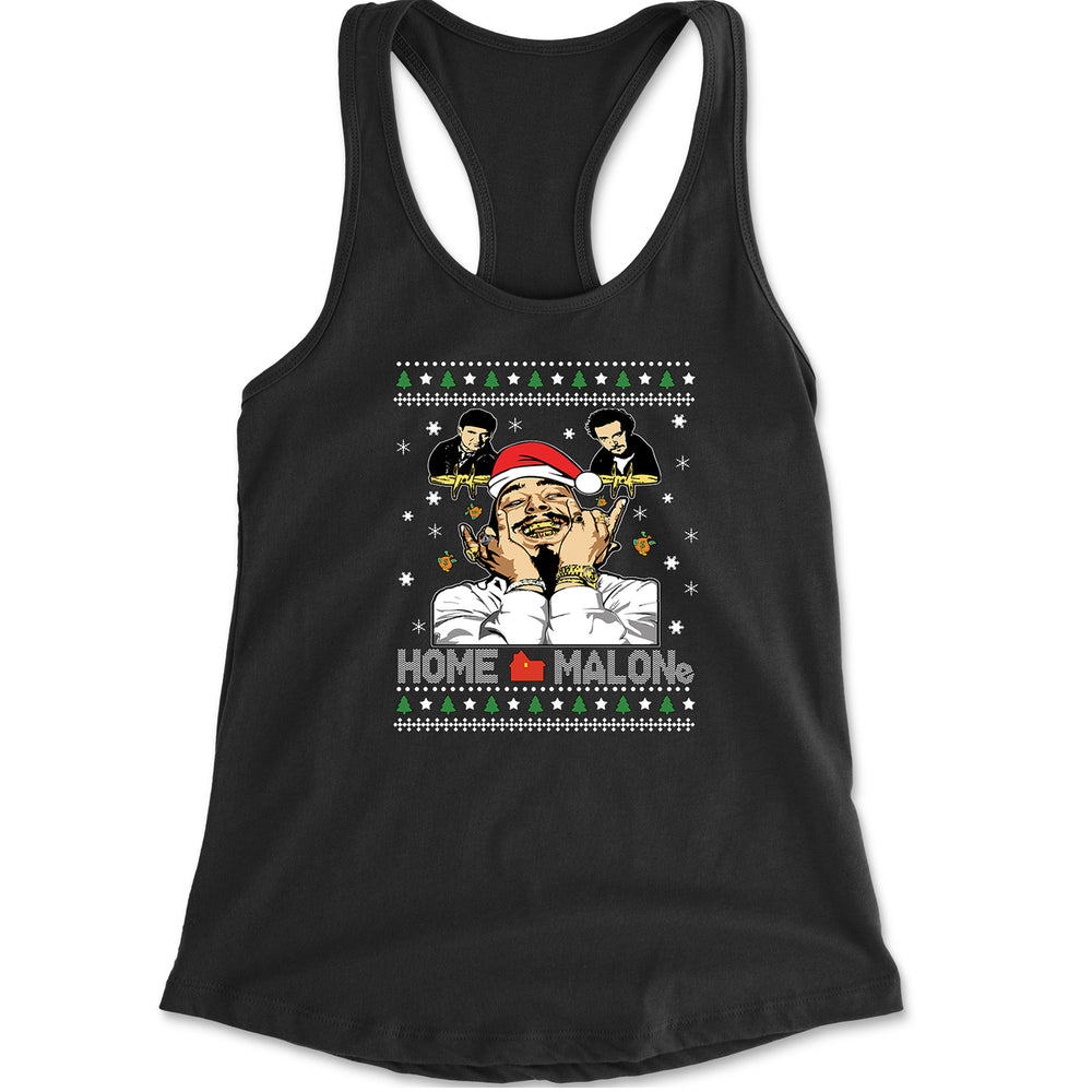 Home Malone Ugly Christmas Racerback Tank Top for Women Black