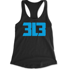 "3L3" Detroit 313 pride graphic on a Women's Lightweight Racerback Tank with scoop neck and racerback cut