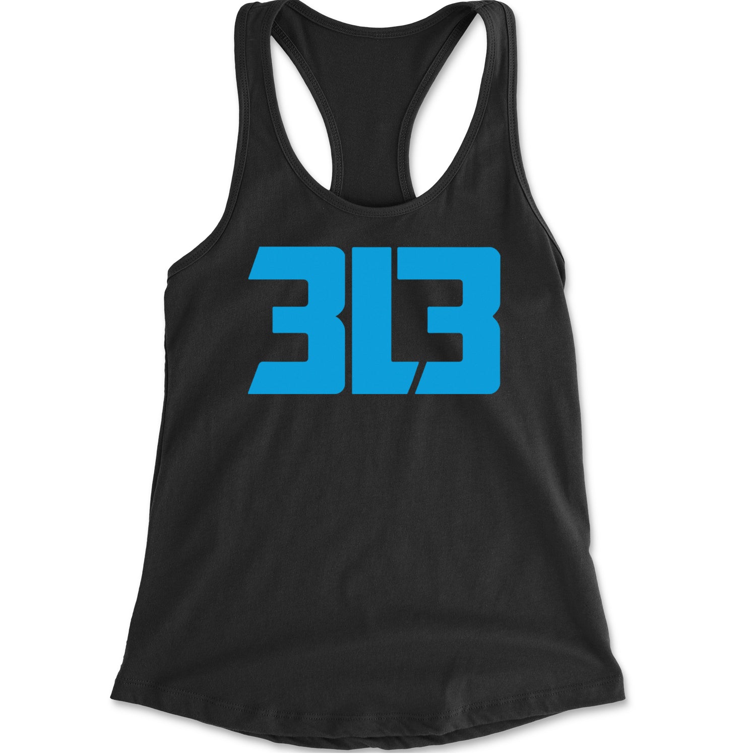 3L3 From The 313 Detroit Football Racerback Tank Top for Women Black