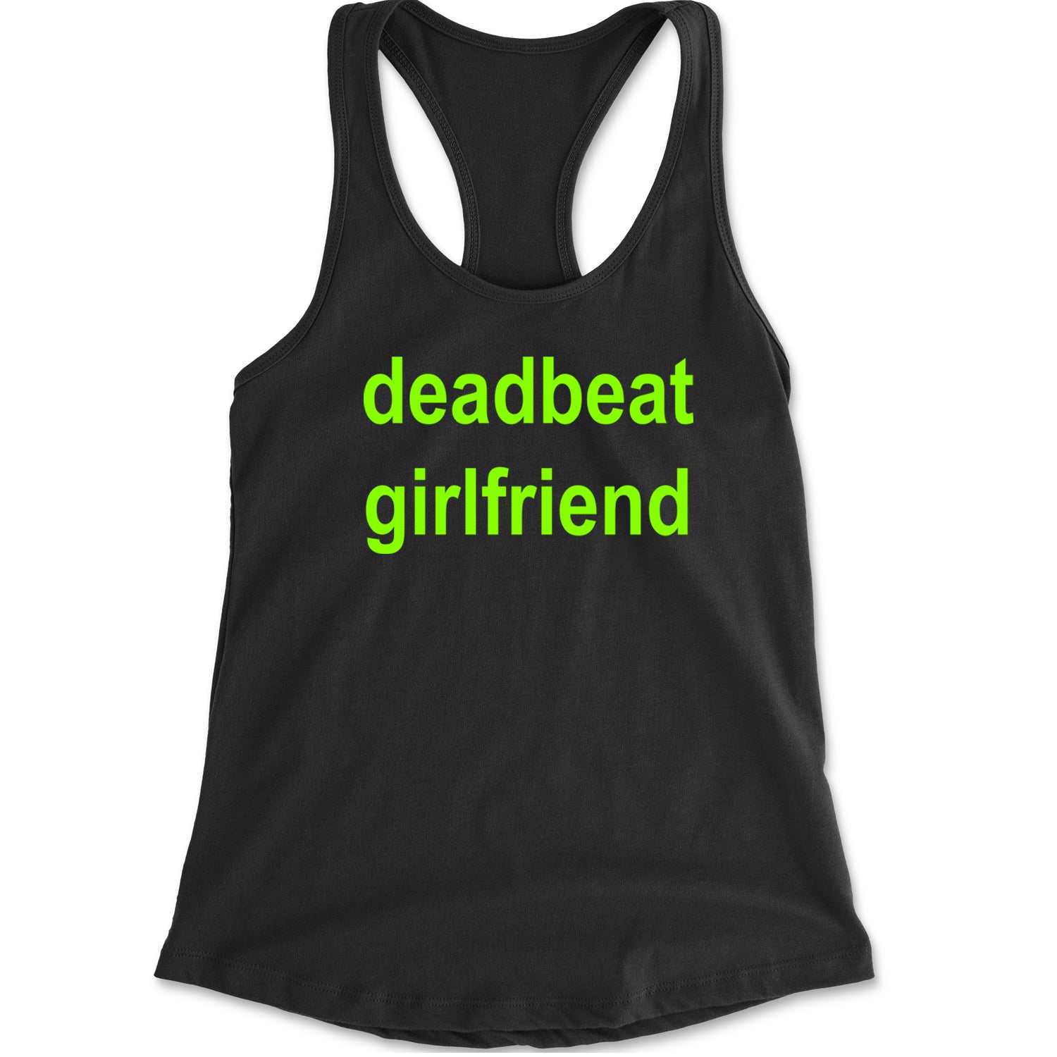 Deadbeat Girlfriend Y2K Slogan Racerback Tank Top for Women Black