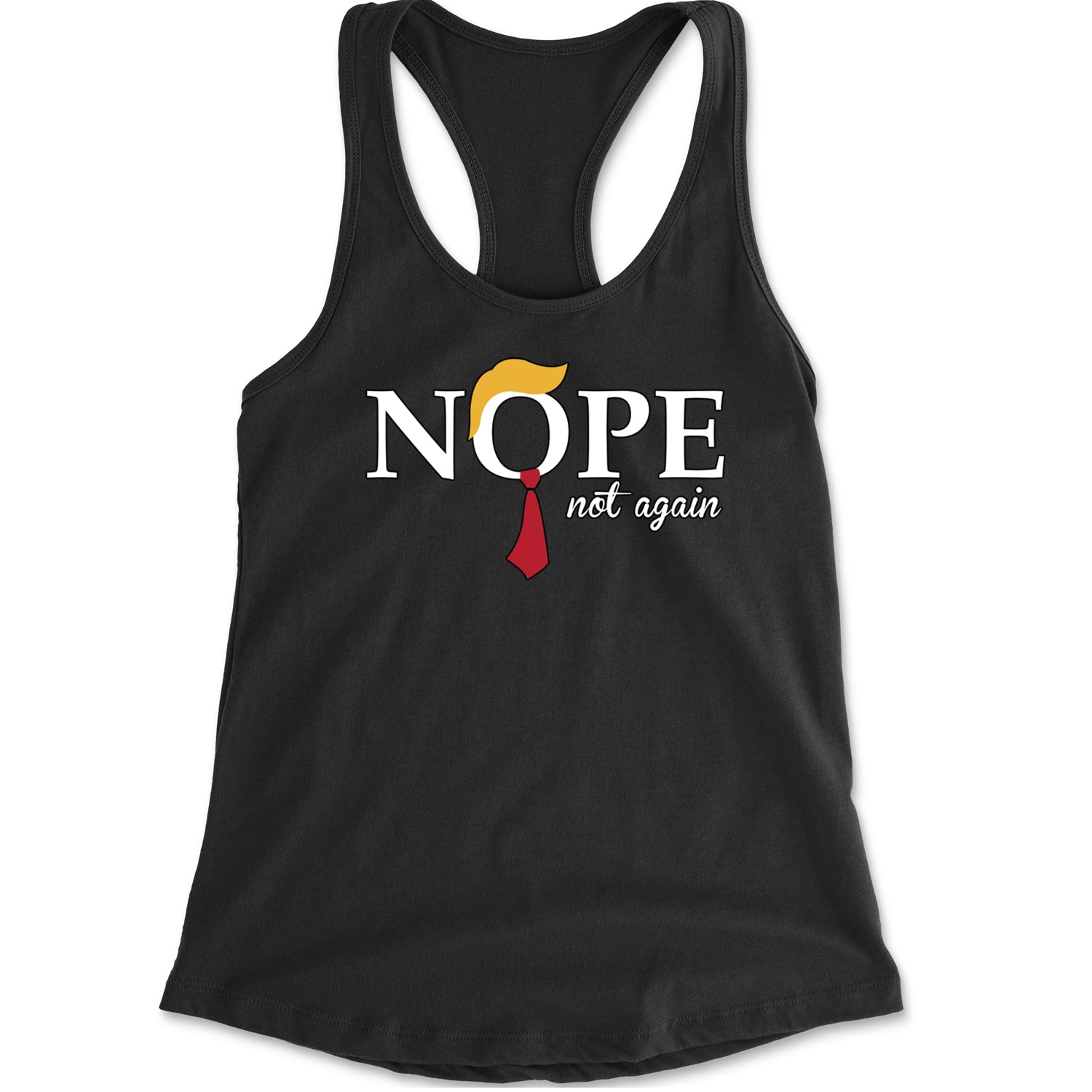Nope Not Again Anti-Trump 2024 Racerback Tank Top for Women Navy Blue