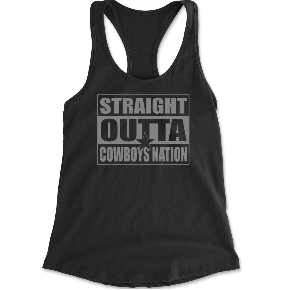 Straight Outta Cowboys Nation   Racerback Tank Top for Women Black