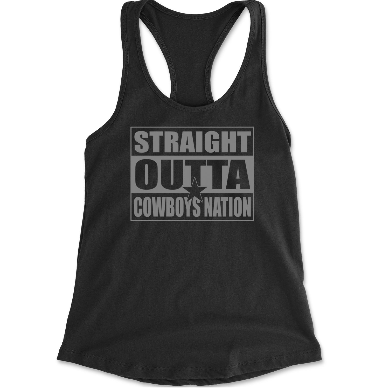 Straight Outta Cowboys Nation   Racerback Tank Top for Women Navy Blue