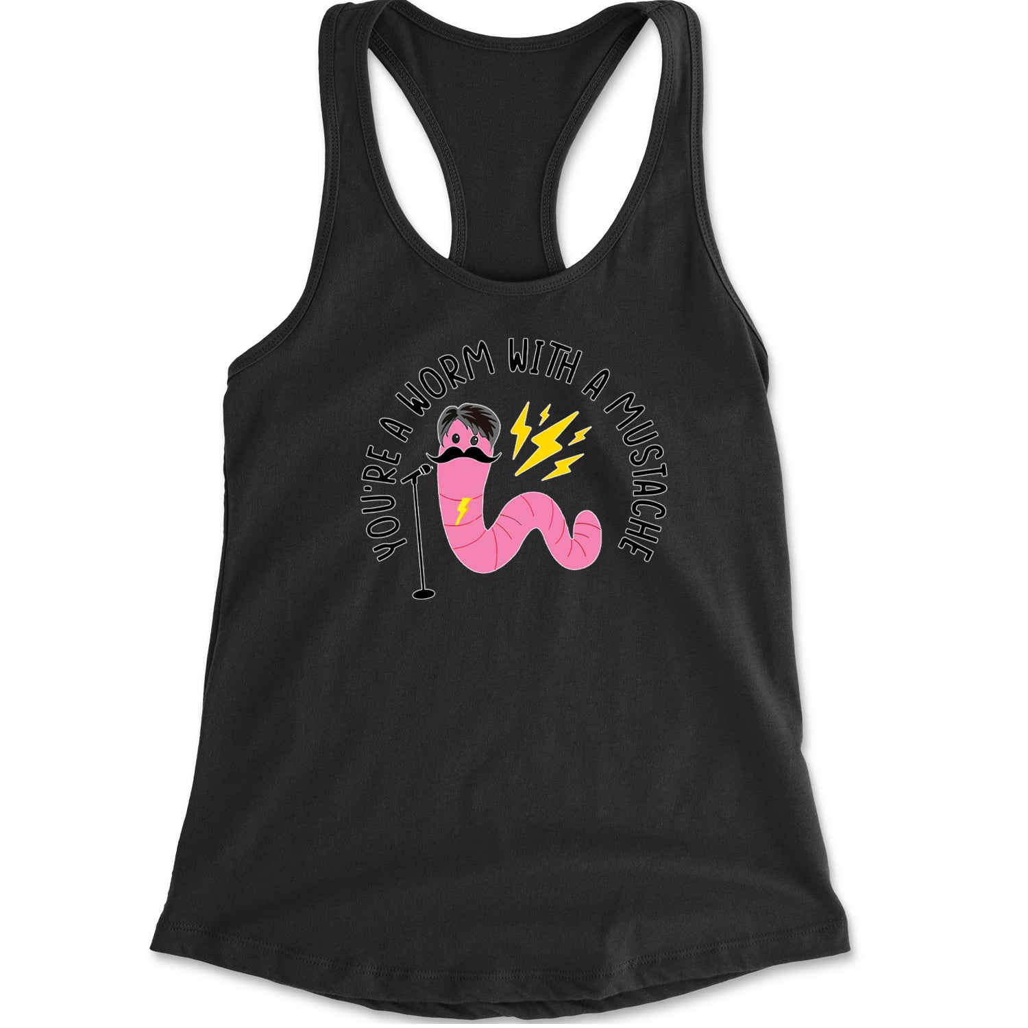 You're A Worm With A Mustache Tom Scandoval Racerback Tank Top for Women Heather Grey