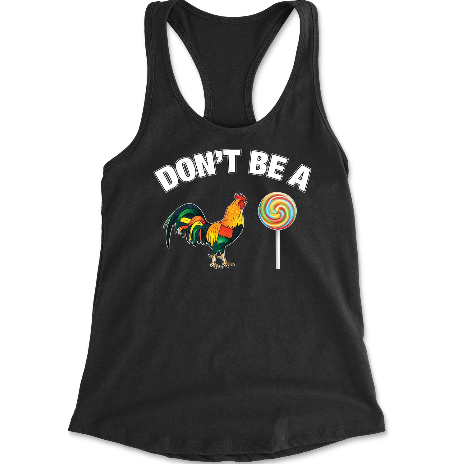 Don't Be A C-ck Sucker Funny Sarcastic Racerback Tank Top for Women Charcoal Grey